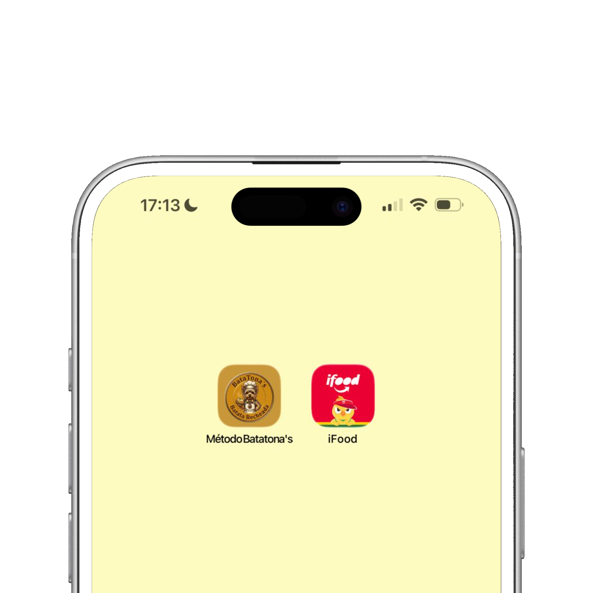 Ícone do app Método Batatona's na tela de início, ao lado do iFood